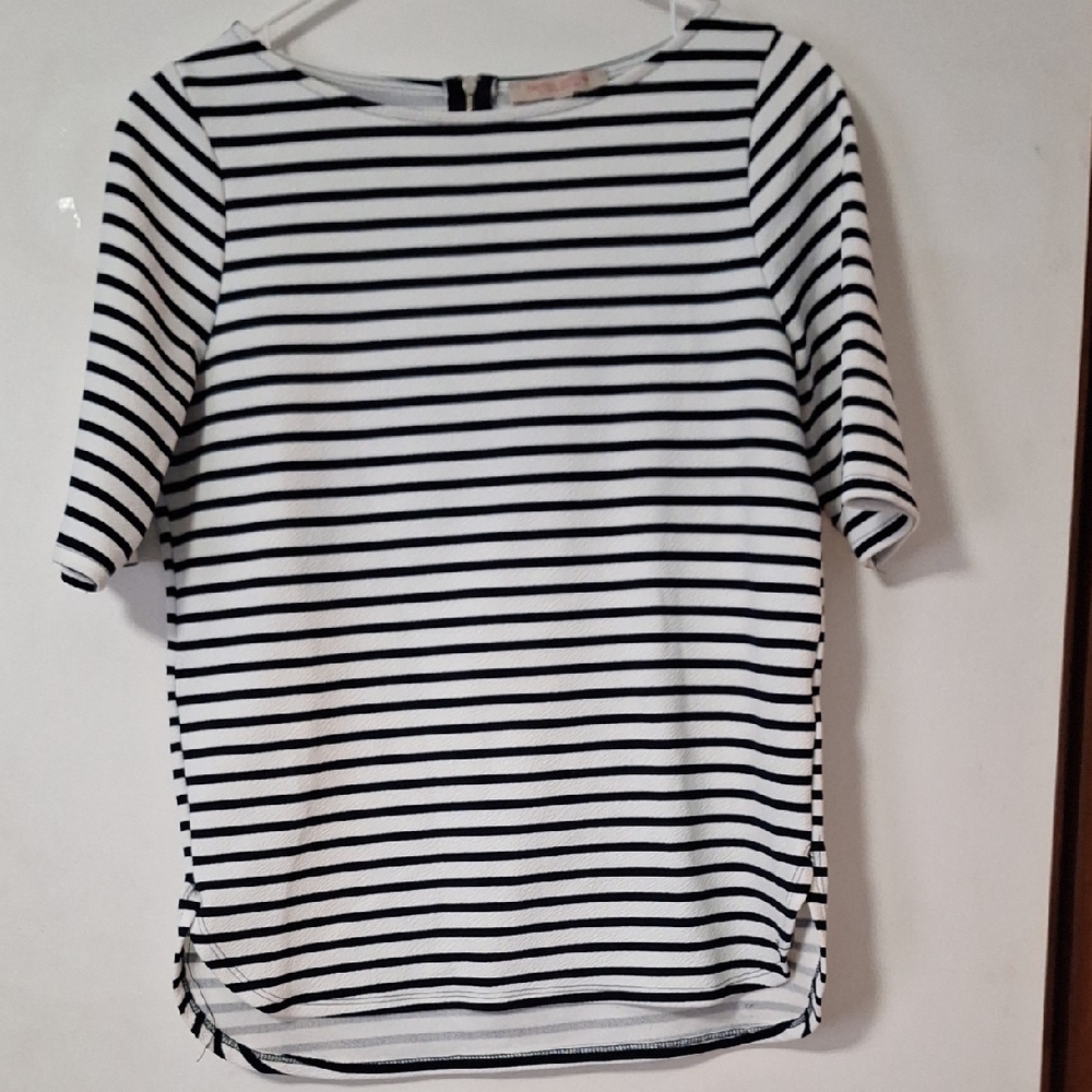 Classic Black and White Striped Women's Tee